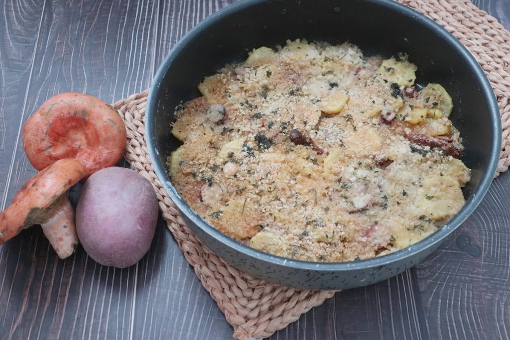 roasted rositi mushrooms and potatoes