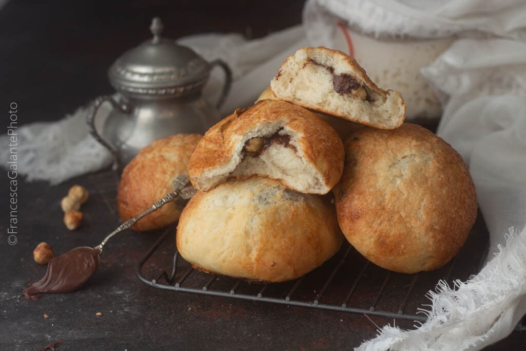 Hazelnut and Chocolate Filled Brioches