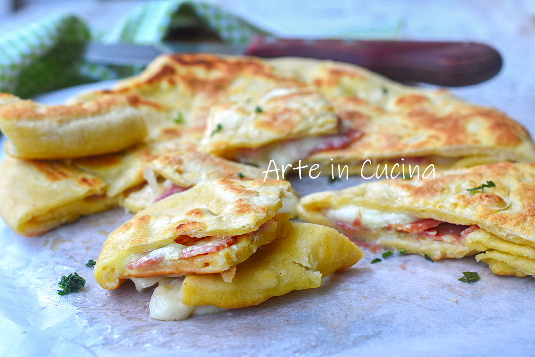 Pan-Fried Rustic Flatbread with Salami and Provola
