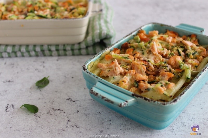 Salmon and Zucchini Lasagna