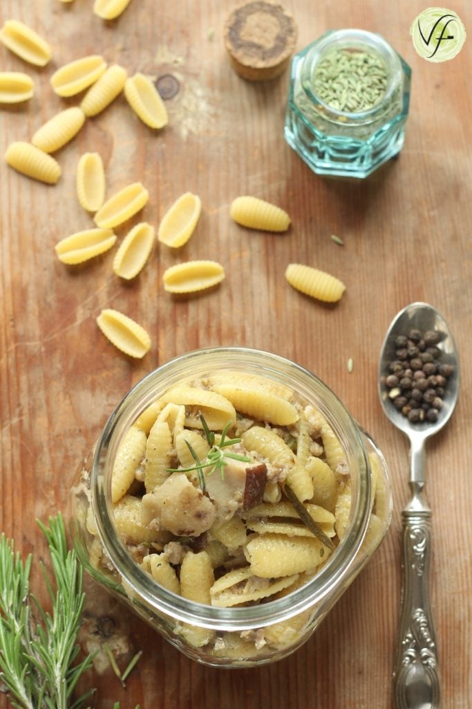sardinian gnocchi in jar cooking