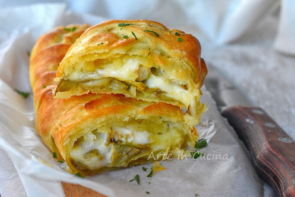 Sausage and Artichoke Puff Pastry Braid