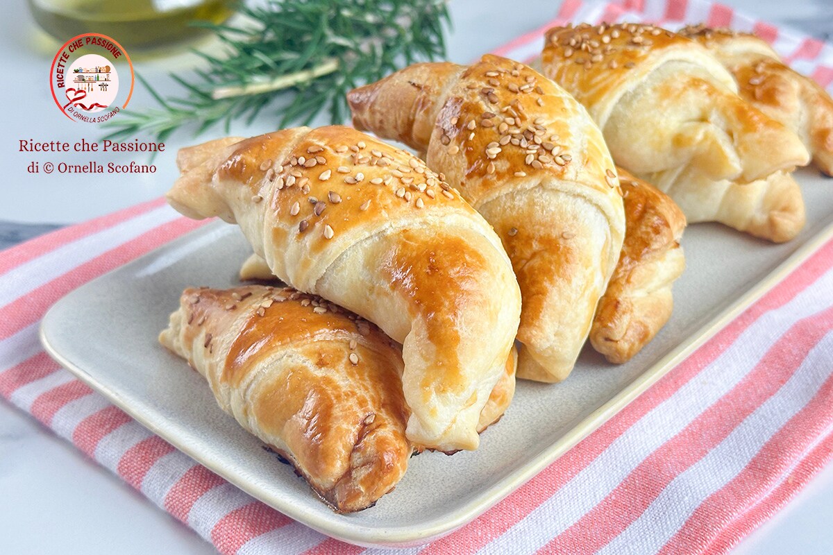 Savory Croissants for the Holidays with Sausage and Stracchino