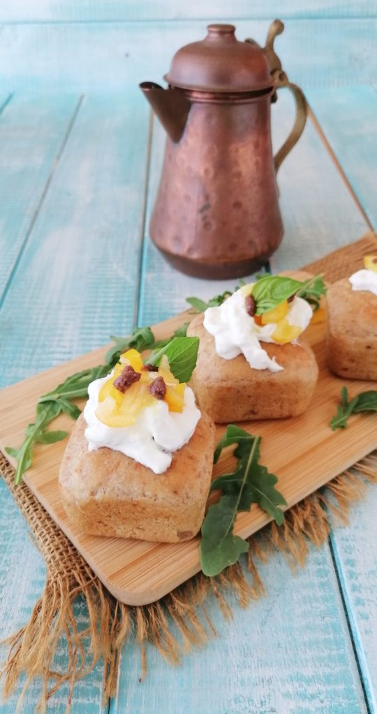 savory muffins with olive pâté