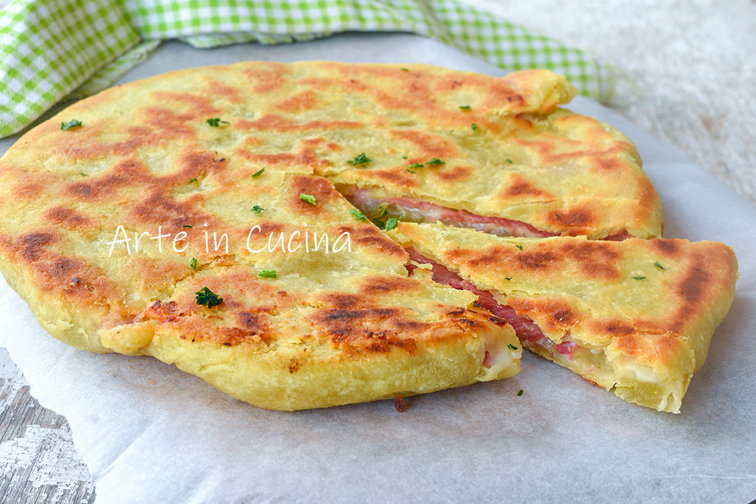 Savory Pie on the Stove with Ham and Provola Cheese