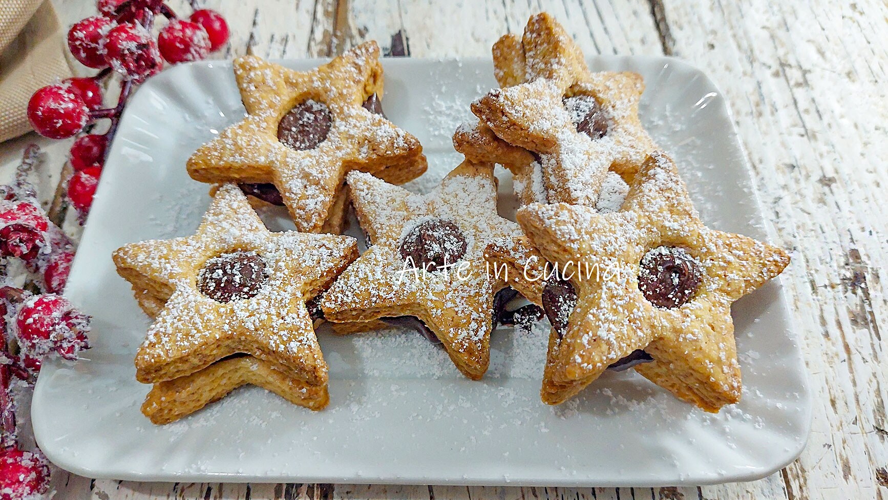 SHORTBREAD STARS with NUTELLA