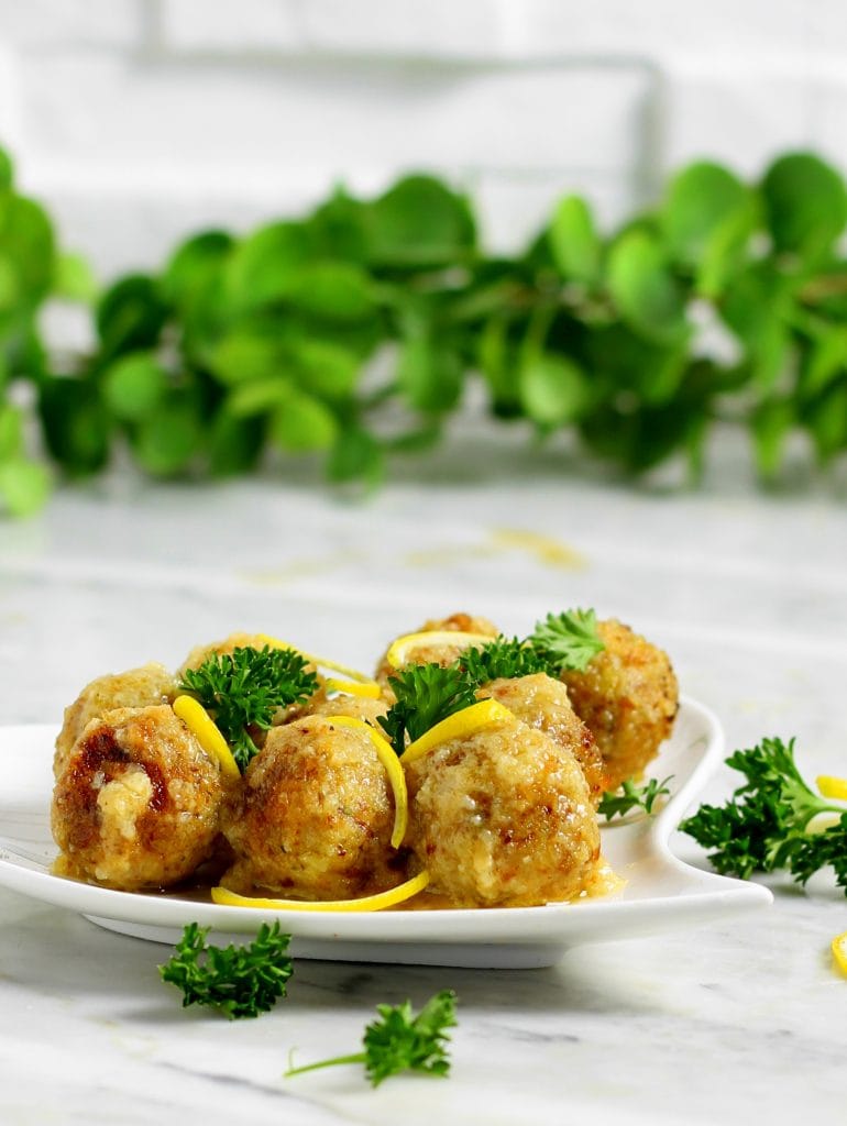 Mini Shrimp Meatballs with Lemon