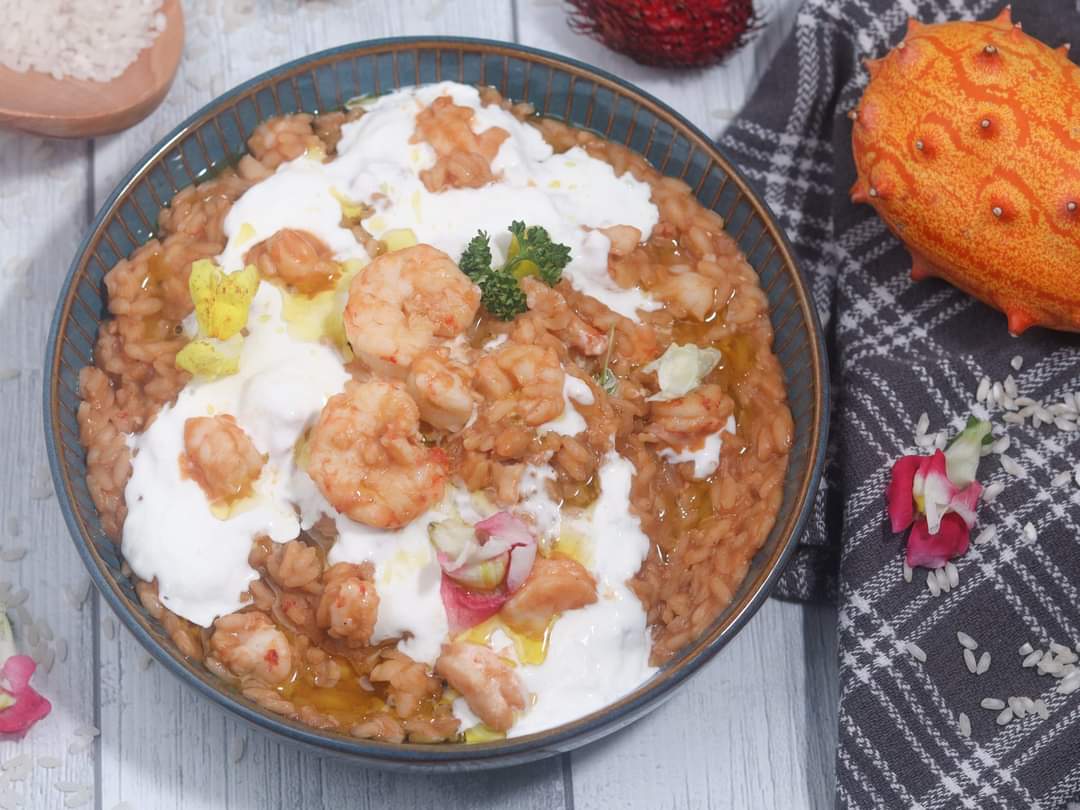 Shrimp and Stracciatella Risotto