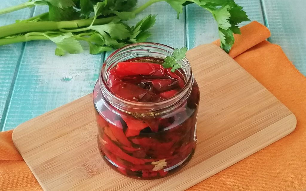 Sicilian style dried peppers in oil