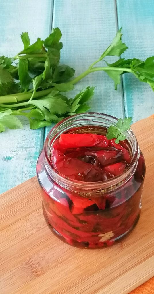 Sicilian style dried peppers in oil