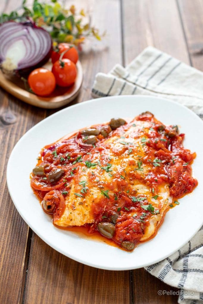 Sicilian-style sea bream in the pan