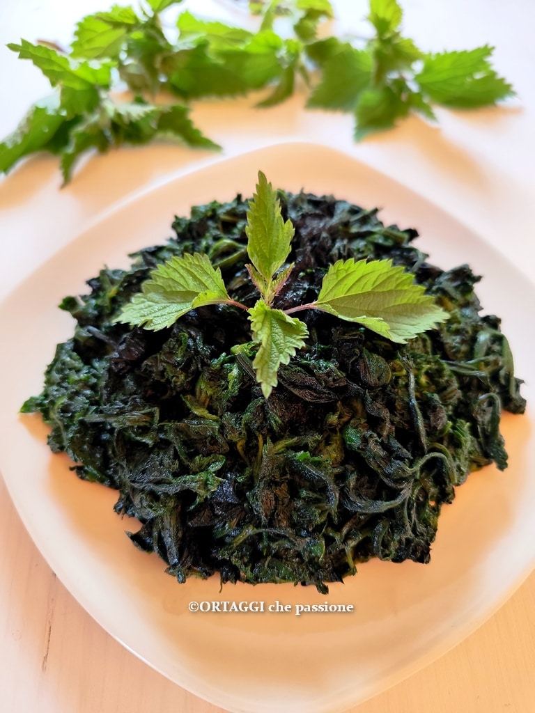 simple stewed and cooked nettles