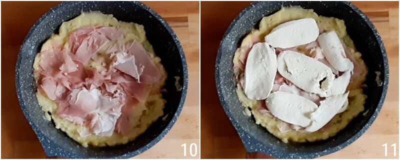 skillet potato cake with cooked ham and cheese quick recipe without oven il chicco di mais 4 fill