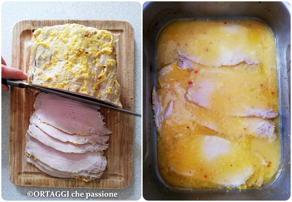 slice pork loin and reheat