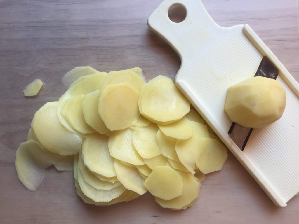 sliced potatoes with mandoline