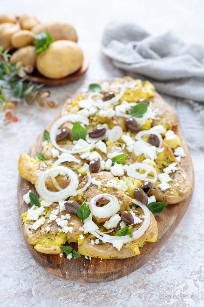 Greek-style smashed potatoes