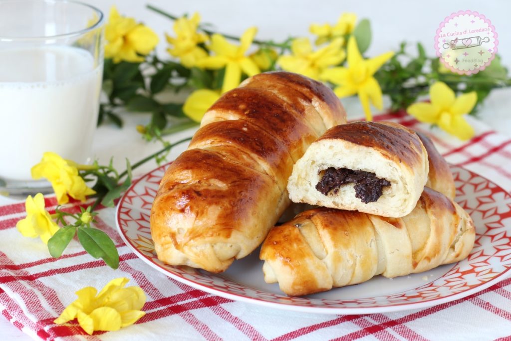 soft brioches with chocolate