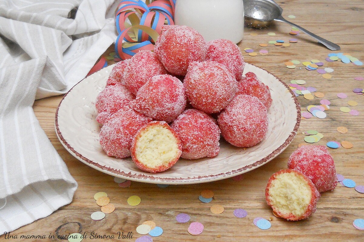 Soft Castagnole with Alchermes