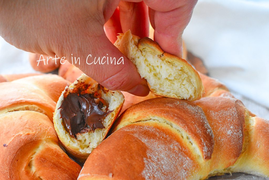 Soft Croissants with Ricotta and Nutella