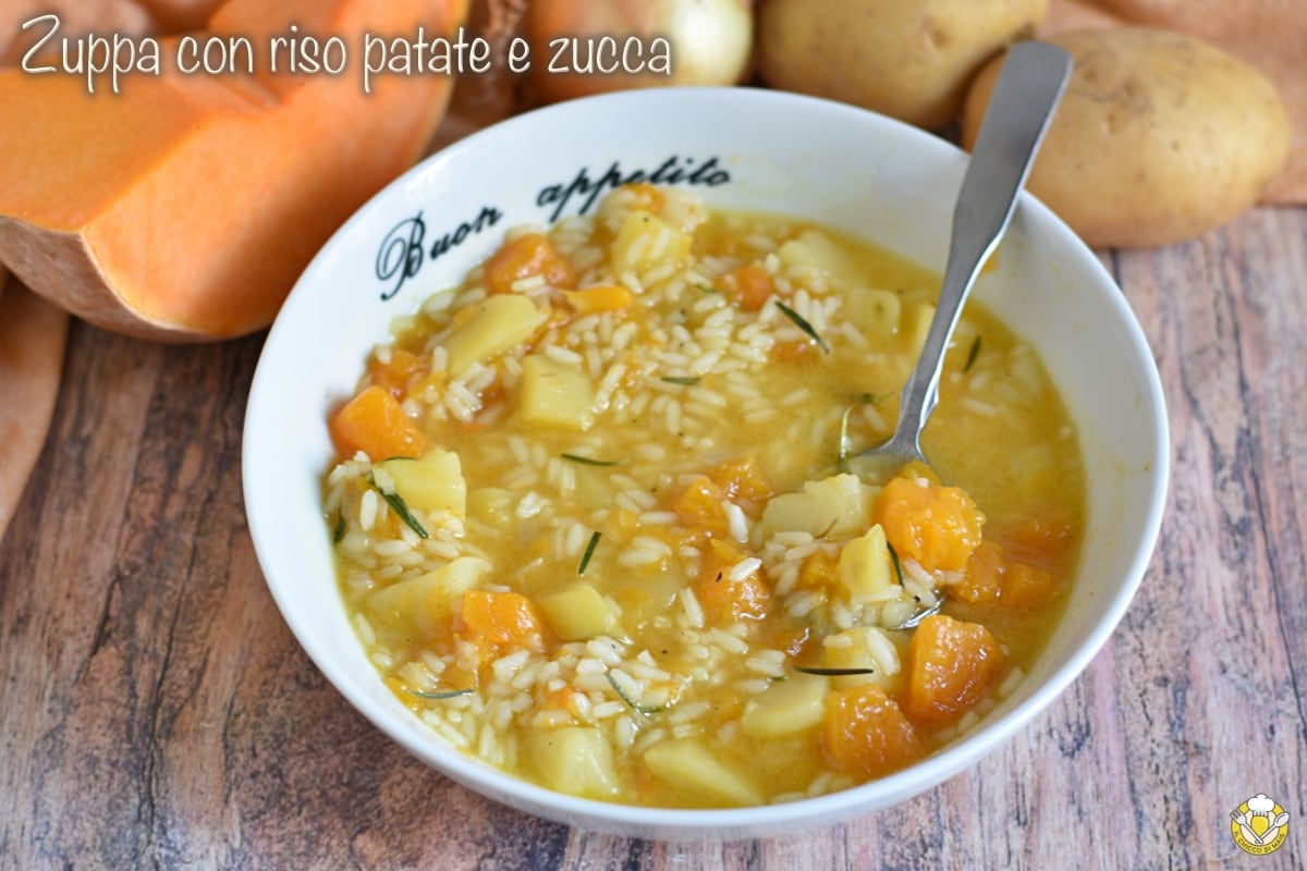 Soup with Rice, Potatoes, and Pumpkin