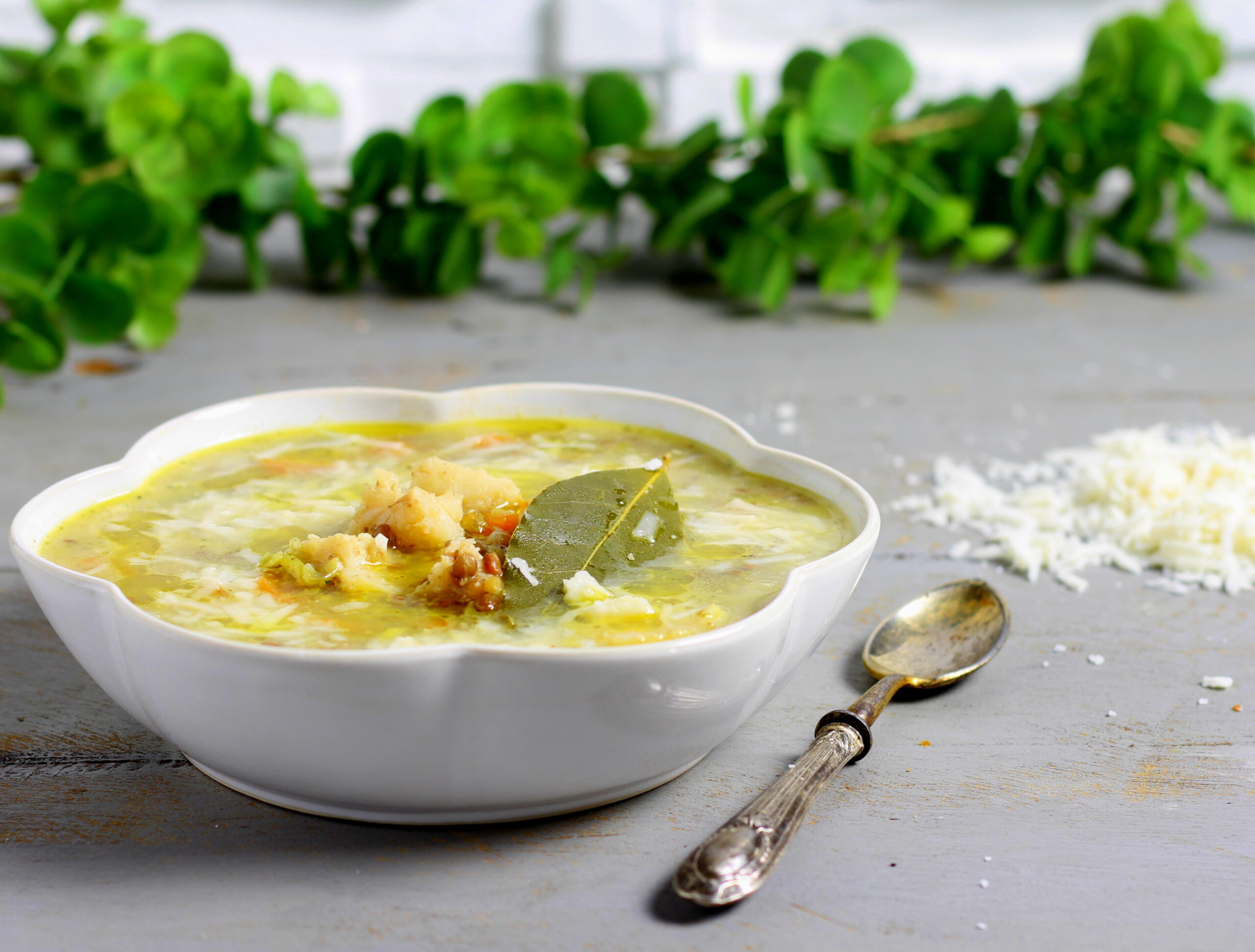 Lentil, Salted Cod, and Almond Soup