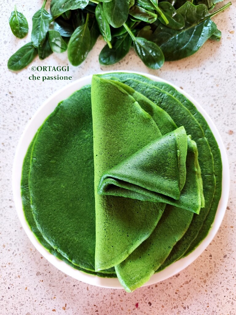 vegan spinach crepes without milk and eggs