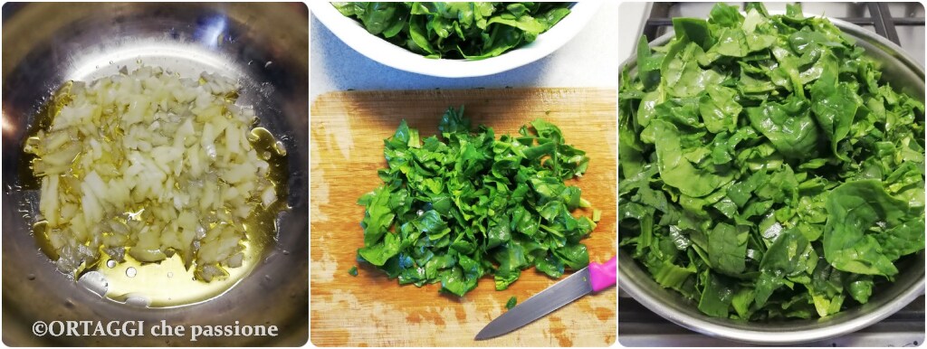 spinach risotto with onion sauté