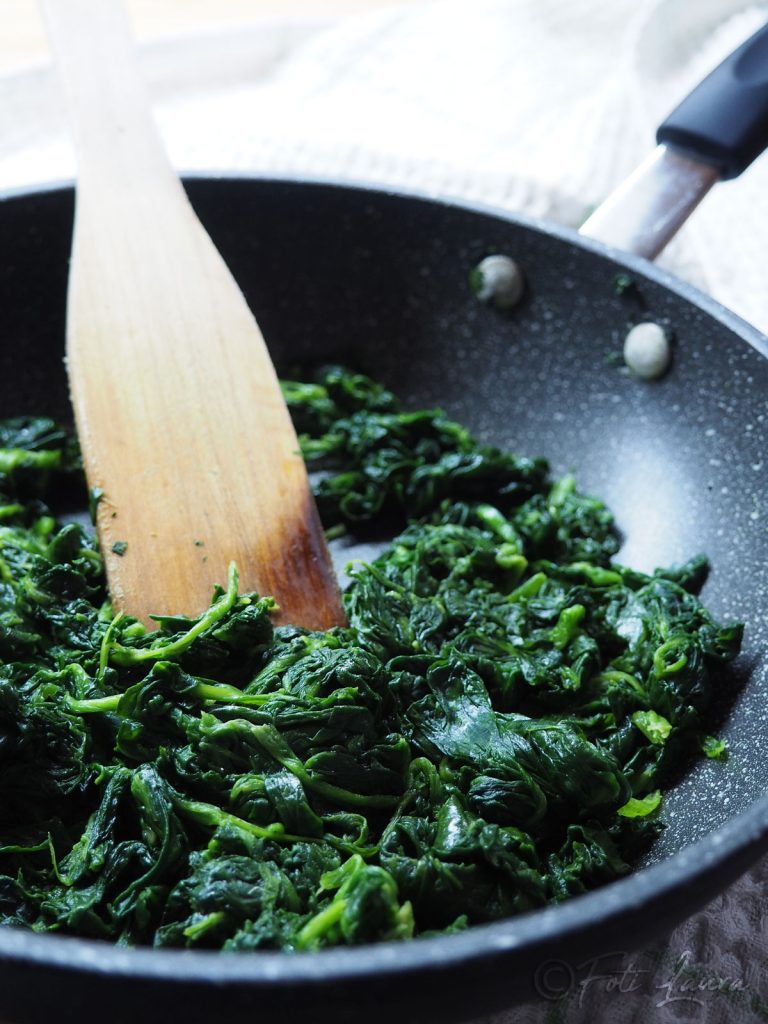 Spinach with Butter and Parmesan in pan
