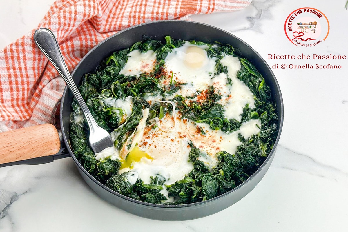 Spinach with Eggs and Mozzarella, the Side Dish Becomes a Main Course