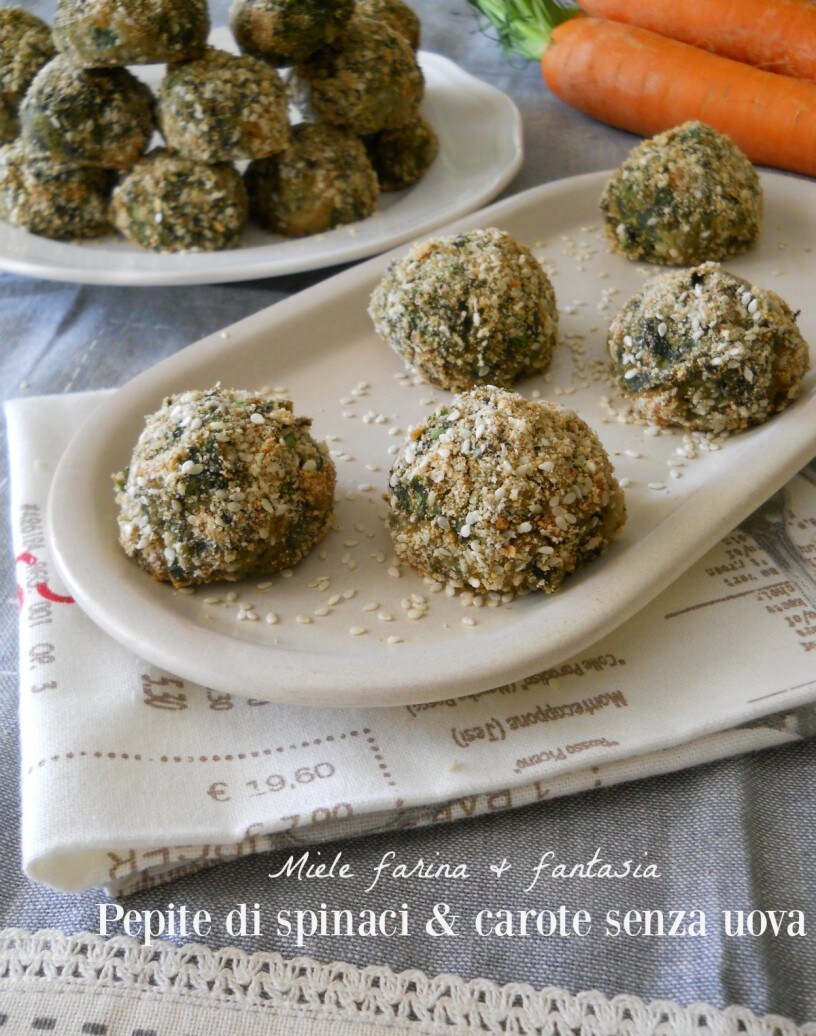 Oven-Baked Spinach and Carrot Nuggets Without Eggs