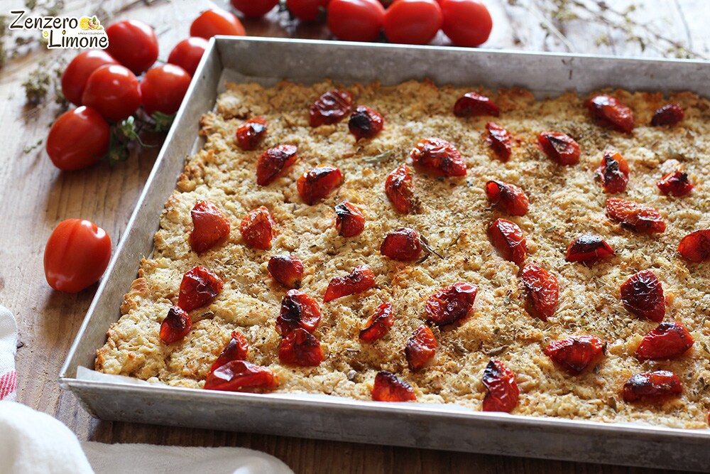 Stale Bread Flatbread with Cherry Tomatoes