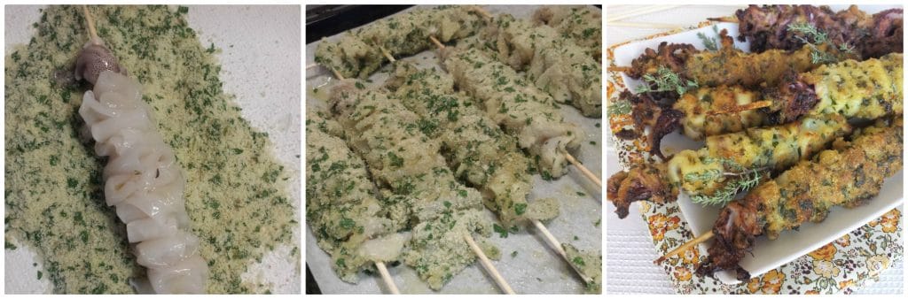 Breaded Squid Skewers