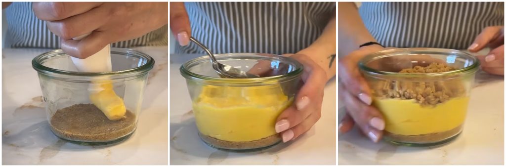 Dessert with Cream and Cookies in Jar Baking
