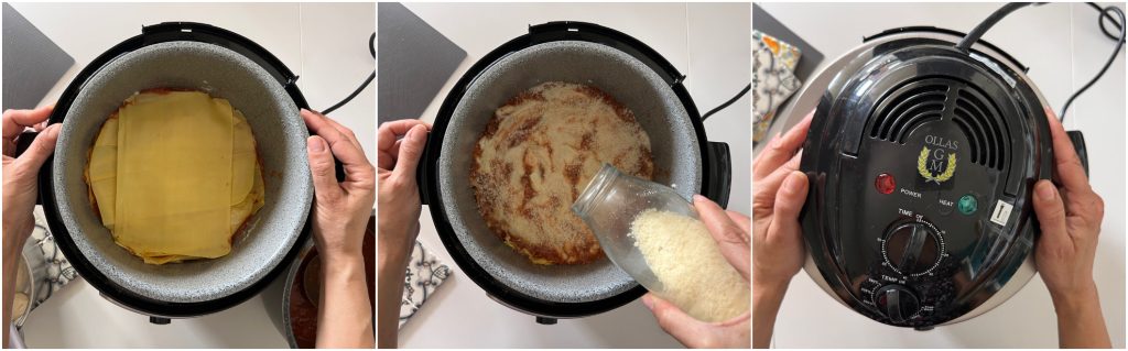 Lasagna cooked in the instant pot