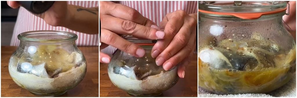 Mackerel with Onions in Jar Cooking