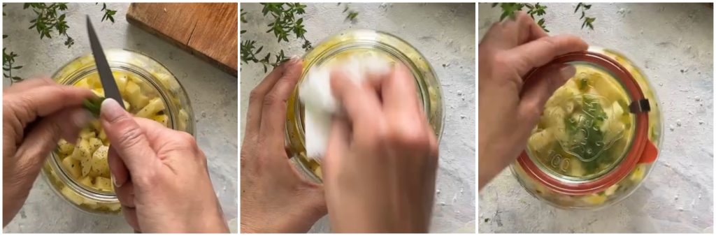 Pasta, Potatoes, and Mussels in Jar Cooking