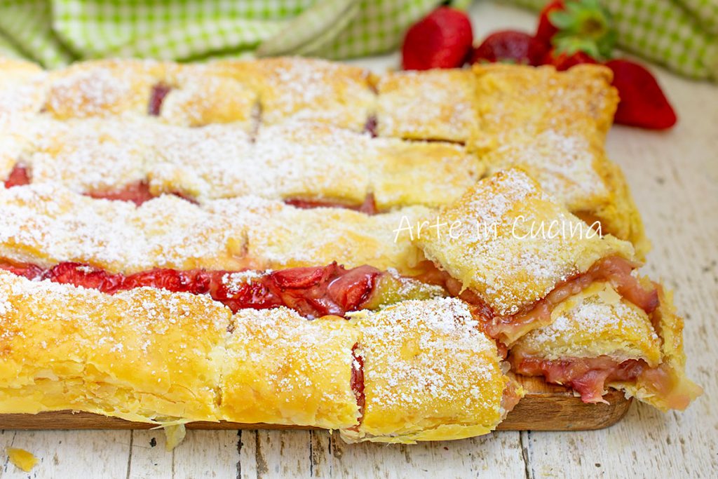 STRAWBERRY PUFF PASTRY QUILT WITH CUSTARD