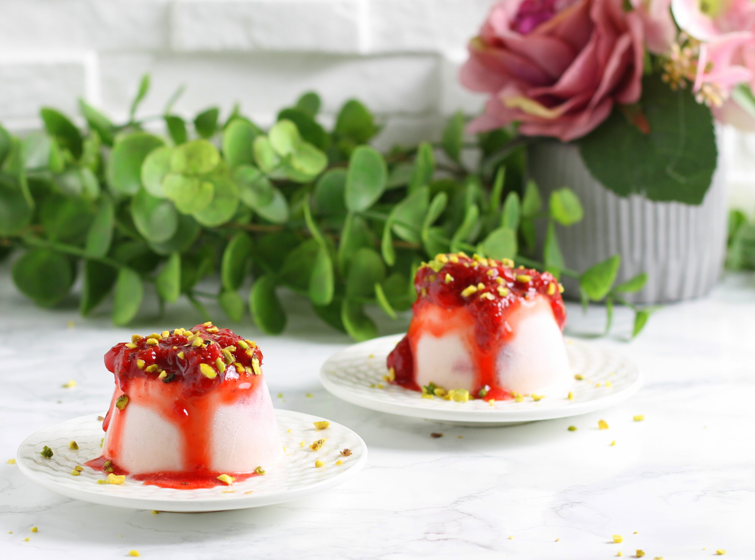 Strawberry Semifreddo with Yogurt and Cream