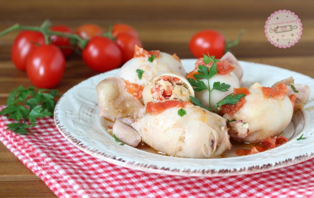 stuffed calamari with cherry tomatoes