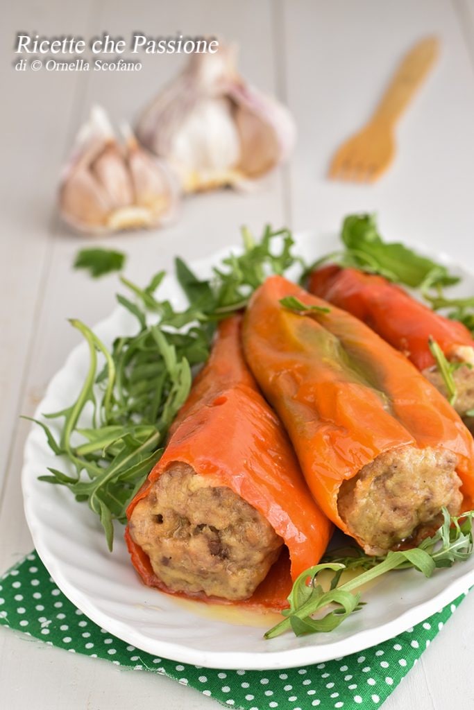 Calabrian stuffed peppers cooked in a pot