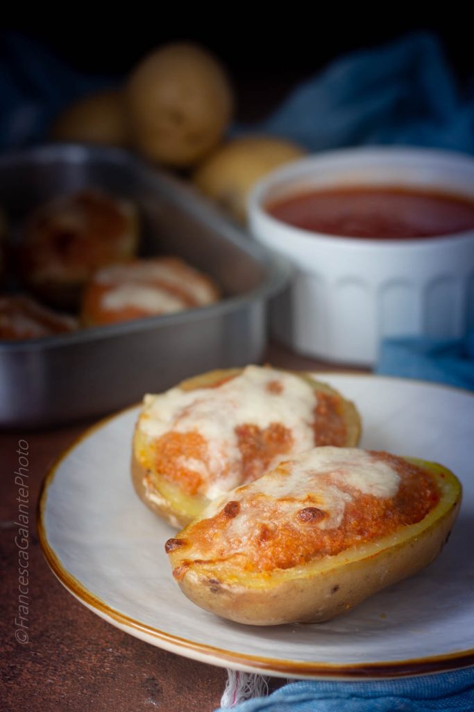 Stuffed Potatoes with Meat Sauce, Scamorza, and Parmesan