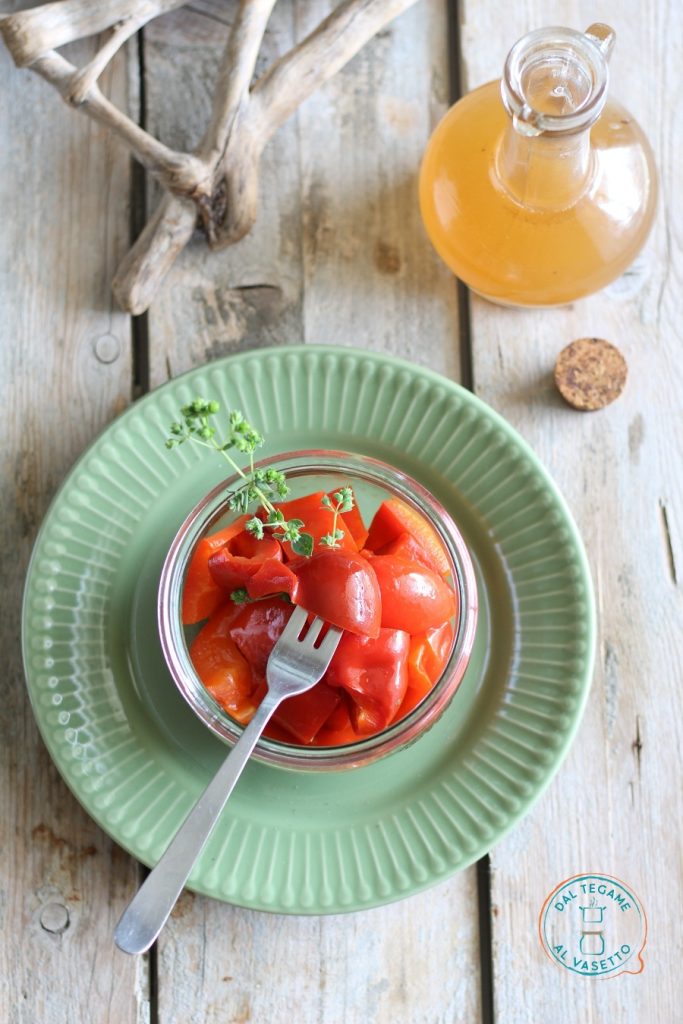 red peppers cooked in a jar with the microwave jar cooking technique