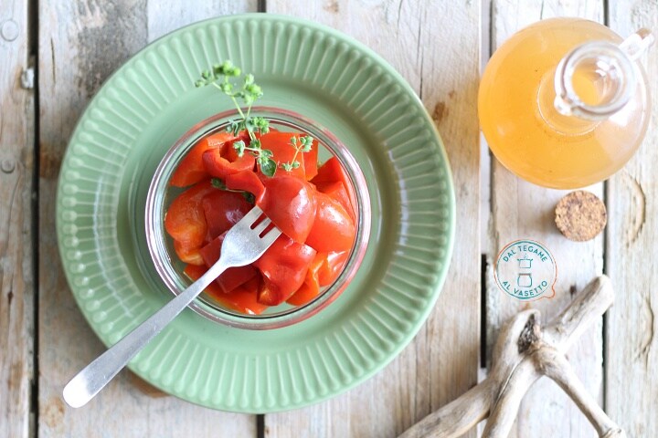 Sweet and Sour Peppers in Microwave Jar Cooking