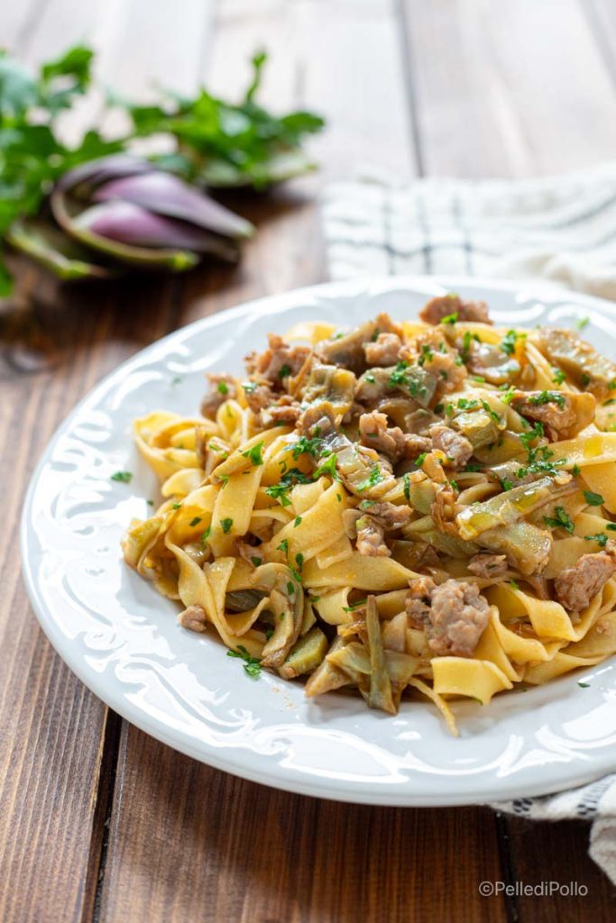 pasta with artichokes and sausage
