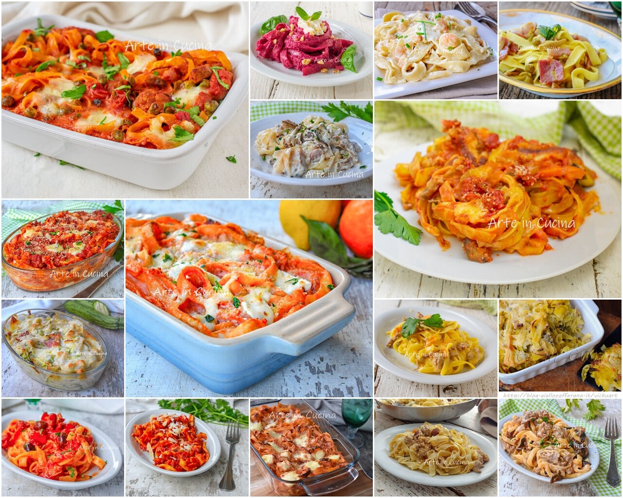 TAGLIATELLE recipes and toppings baked or in a pan