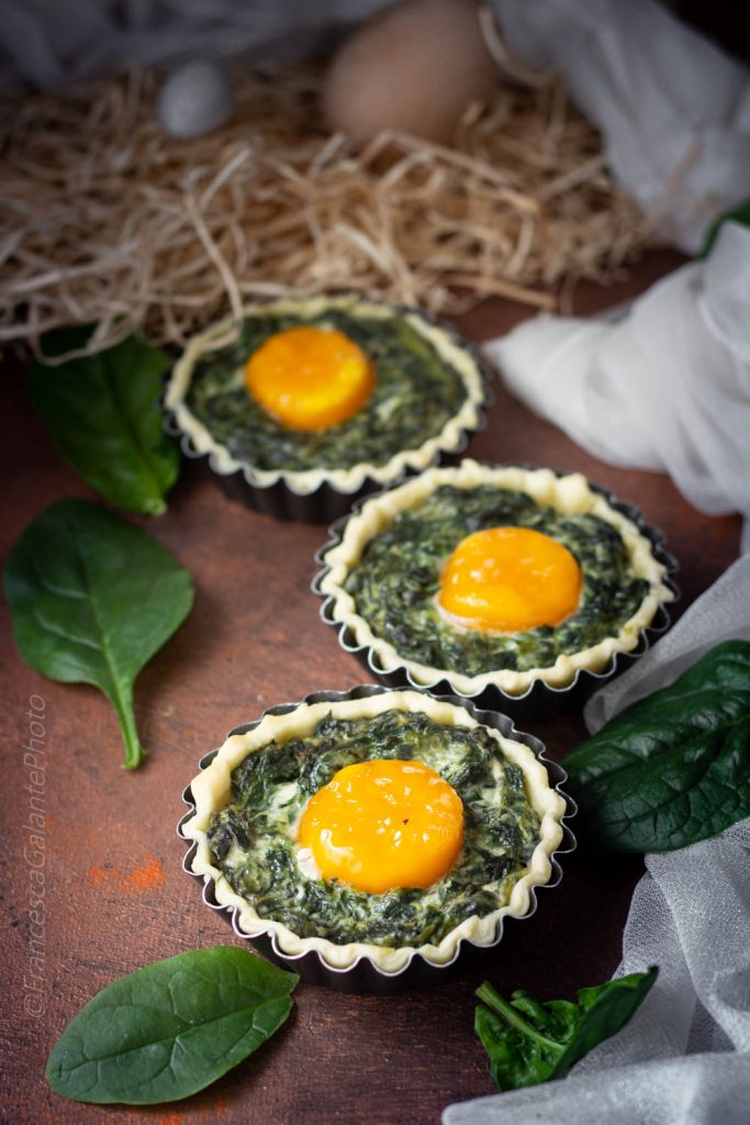 Brisé Tartlets with Ricotta, Spinach, and Eggs