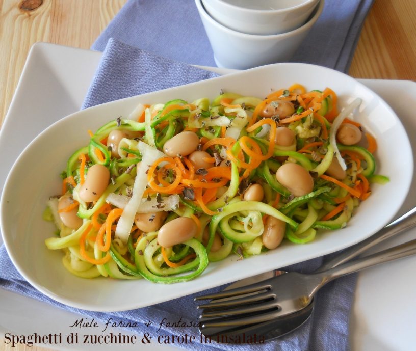 Tasty Salad with Vegetable Spaghetti