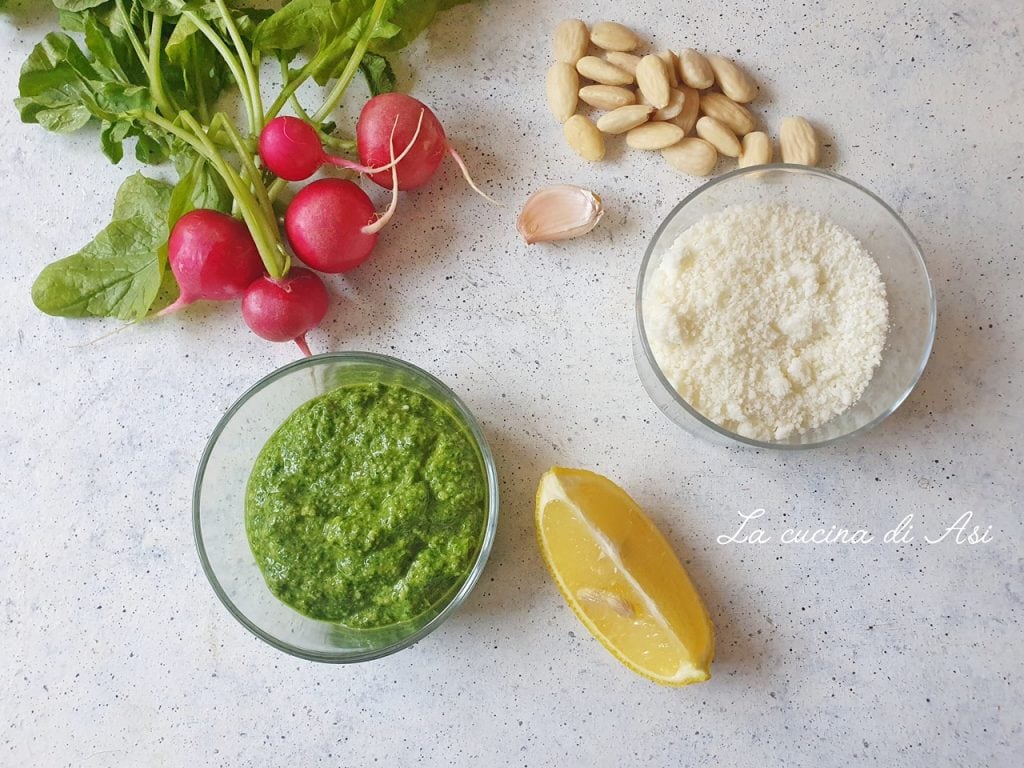 the quick radish leaves pesto