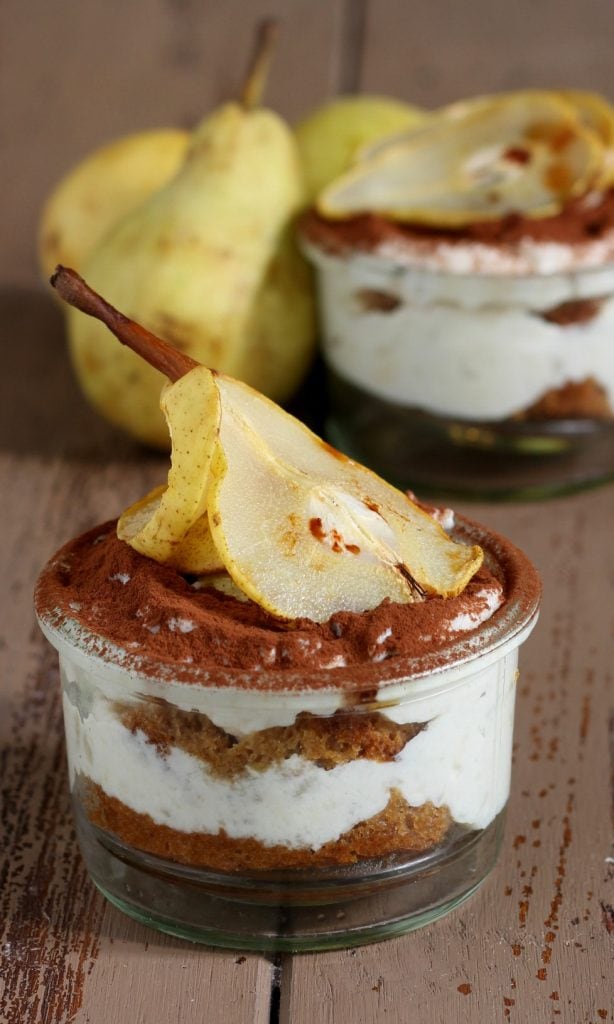 Tiramisu with Ricotta Cream and Pears