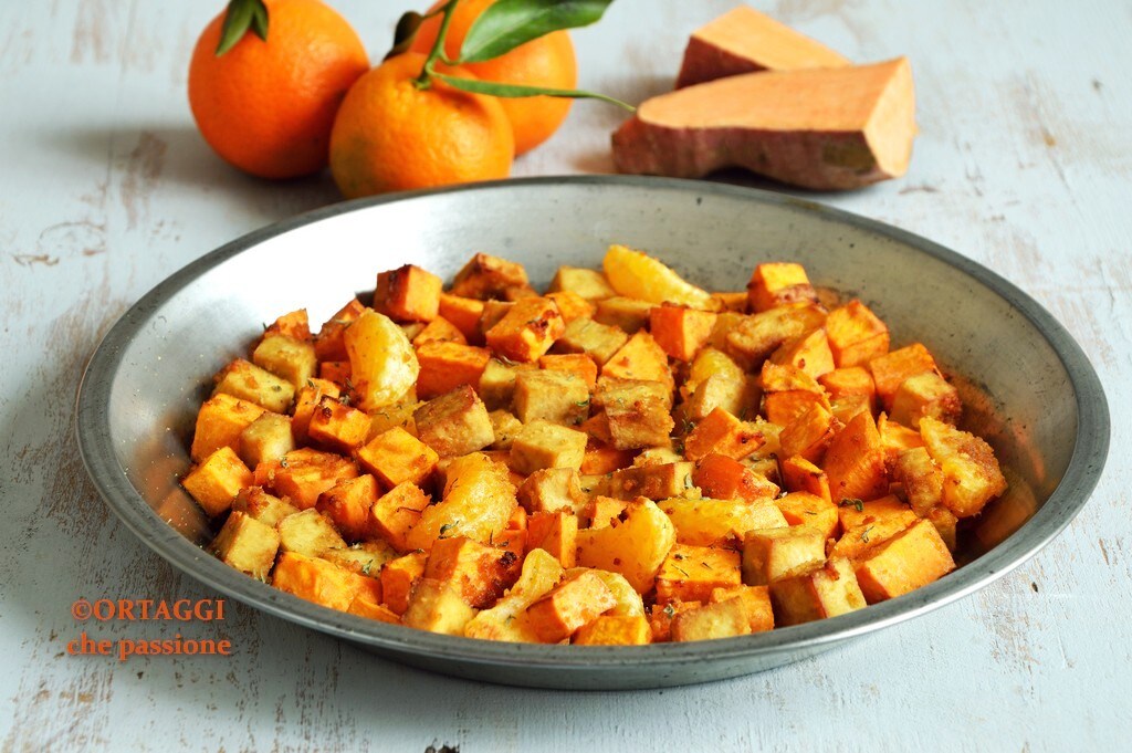 Tofu with Sweet Potato – crispy and quick